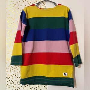 Molo Multicolor Striped Midwinter Rainbow 100% Cotton Dress 5/6 or EU 110/116